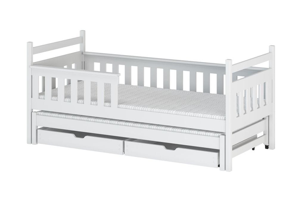 Veneti Detská posteľ so zásuvkami 90x200 MATYLDA - biela